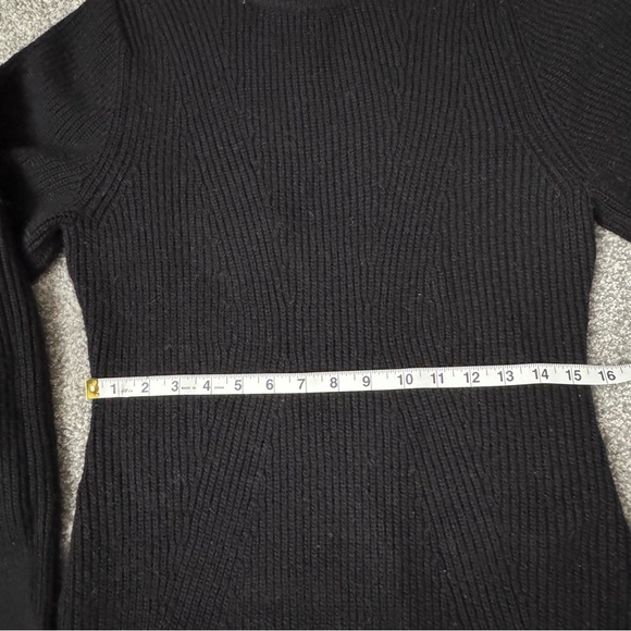 H&M Ballon Sleeves Knitted Elegant Black Dress Size Small - Picture 9 of 12